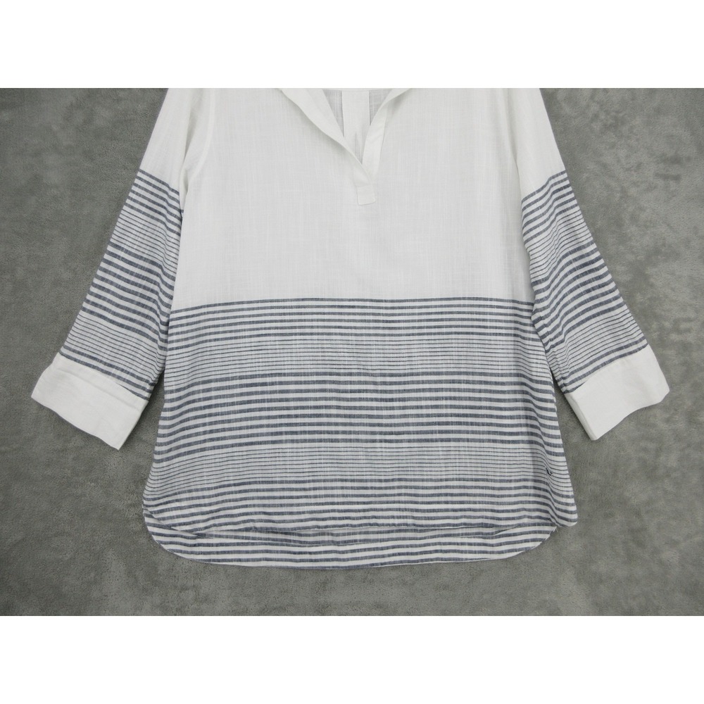 Vineyard Vines Top Women XL Striped Metallic Tunic Nautical Coastal Resort Navy - Picture 4 of 12